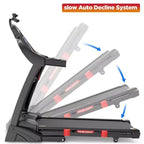 4.75HP Foldable Treadmill, 300lb Capacity,20% Auto Incline, Smart APP w/ Virtual Running Walking,64+3+3+1 Programs,12MPH, Portable Treadmill for Home