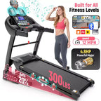 4.8HP Folding Treadmill with 20% Auto Incline, 300LB Capacity, 12MPH, Home Gym Treadmill with Powerful Motor and Space-Saving Design