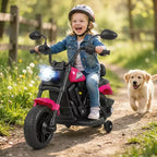 Gymax Kids Motorcycle w/Headlight Music Training Wheels Foot Pedal for Boys Girls