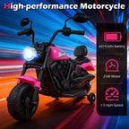 Gymax Kids Motorcycle w/Headlight Music Training Wheels Foot Pedal for Boys Girls