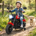 Gymax Kids Motorcycle w/Headlight Music Training Wheels Foot Pedal for Boys Girls