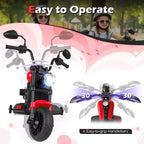 Gymax Kids Motorcycle w/Headlight Music Training Wheels Foot Pedal for Boys Girls