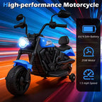 Gymax Kids Motorcycle w/Headlight Music Training Wheels Foot Pedal for Boys Girls