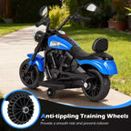 Gymax Kids Motorcycle w/Headlight Music Training Wheels Foot Pedal for Boys Girls