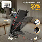 20% Incline Treadmill for Home, 400lbs Capacity Folding Treadmill, 5.0 HP Running Machine, 18 Wide Belt