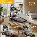 20% Incline Treadmill for Home, 400lbs Capacity Folding Treadmill, 5.0 HP Running Machine, 18 Wide Belt