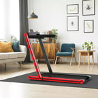 Gymax Folding Treadmill 2-in-1 Under Desk Treadmill with 2.25HP Motor Electric Walking Running Machine & Remote Control Suitable Black/Blue/Red