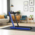 Gymax Folding Treadmill 2-in-1 Under Desk Treadmill with 2.25HP Motor Electric Walking Running Machine & Remote Control Suitable Black/Blue/Red