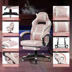 Acekool Ergonomic Gaming Chair for Adults, PU Leather, Massage Lumbar, Footrest, Adjustable, for Office or Gaming
