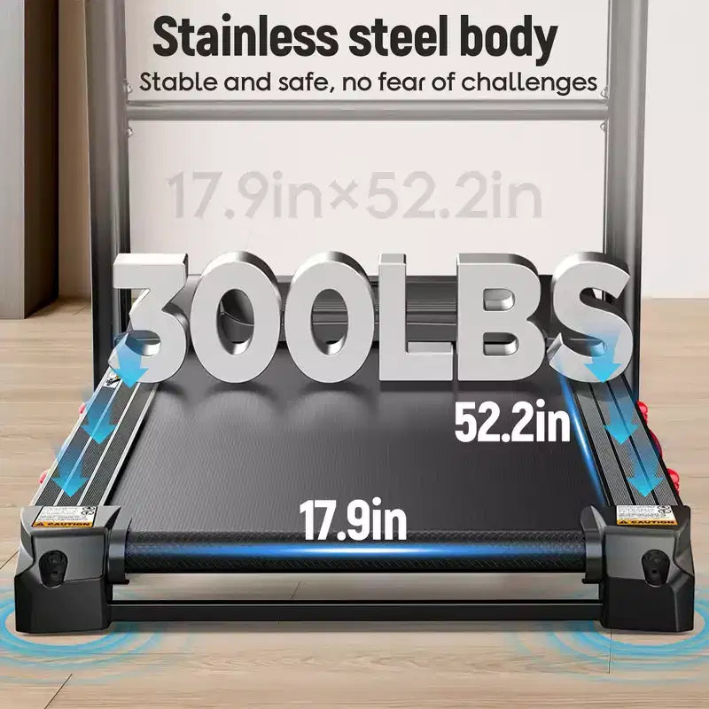 Foldable Treadmill with Auto Incline, 300LB Capacity, 5HP&12MPH Speed, Smart APP Control, 64+3+3+1 Programs, Equipment for Running Walking Jogging