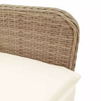 vidaXL Bistro Set Beige, Brown PE Rattan, Steel, Tempered Glass 6-seater