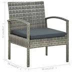vidaXL Outdoor Chair Set Set of 3 Gray
