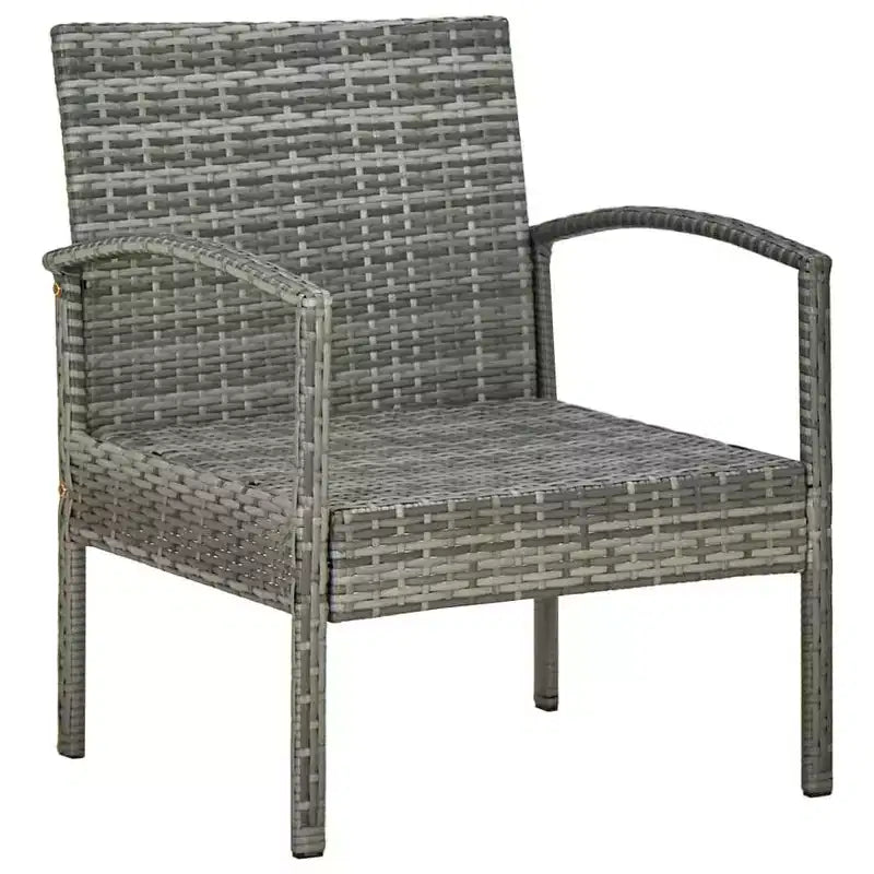 vidaXL Outdoor Chair Set Set of 3 Gray