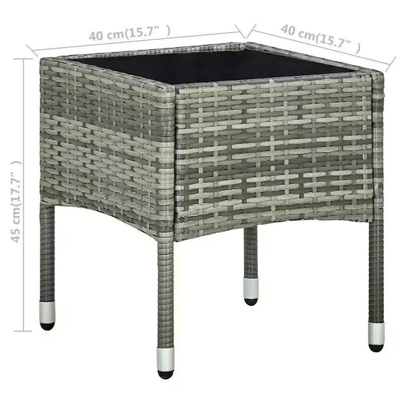 vidaXL Outdoor Chair Set Set of 3 Gray