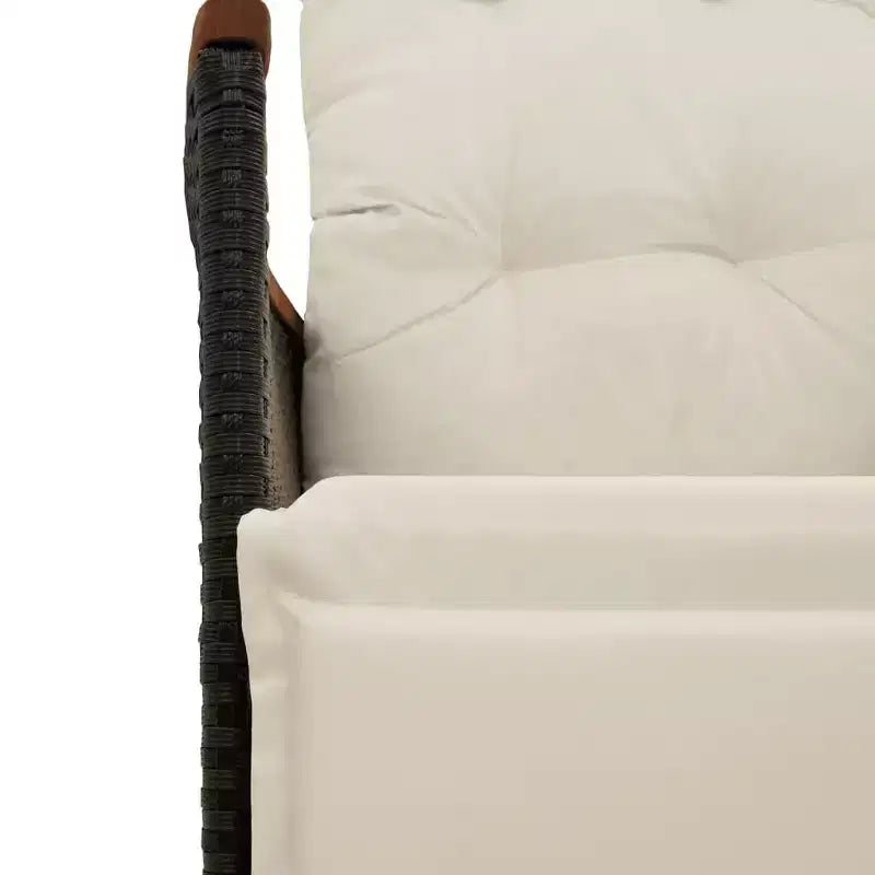 vidaXL Bistro Set Black, Cream White PE Rattan 8-Seater