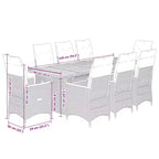 vidaXL Bistro Set Black, Cream White PE Rattan 8-Seater