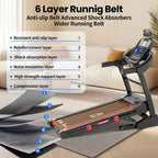 5HP Folding Treadmill w/ 20% Auto Incline for Home w/ 400LB Capacity, Walking Jogging Treadmill w/ Smart APP Control, 71 Programs, 12MPH Treadmill