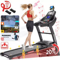400lbs Capacity Treadmill, Folding Treadmill with 20%Incline, Electric Treadmill with APP Control, 0.6-12MPH, 64+3+3+1Programs, Shock Absorption