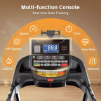 Folding Treadmill with 400lbs Capacity, Treadmill for Home with 20% Incline, Portable Treadmill with APP Control, 64+3+3+1Programs,Space-Saving Design