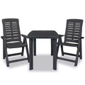 vidaXL Patio Bistro Set Outdoor Furniture Set Patio Table and Chairs Plastic - Anthracite