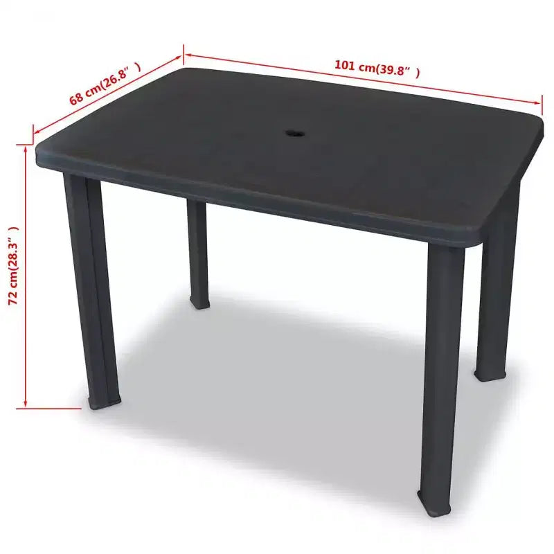 vidaXL Patio Bistro Set Outdoor Furniture Set Patio Table and Chairs Plastic - Anthracite