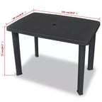 vidaXL Patio Bistro Set Outdoor Furniture Set Patio Table and Chairs Plastic - Anthracite