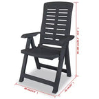 vidaXL Patio Bistro Set Outdoor Furniture Set Patio Table and Chairs Plastic - Anthracite