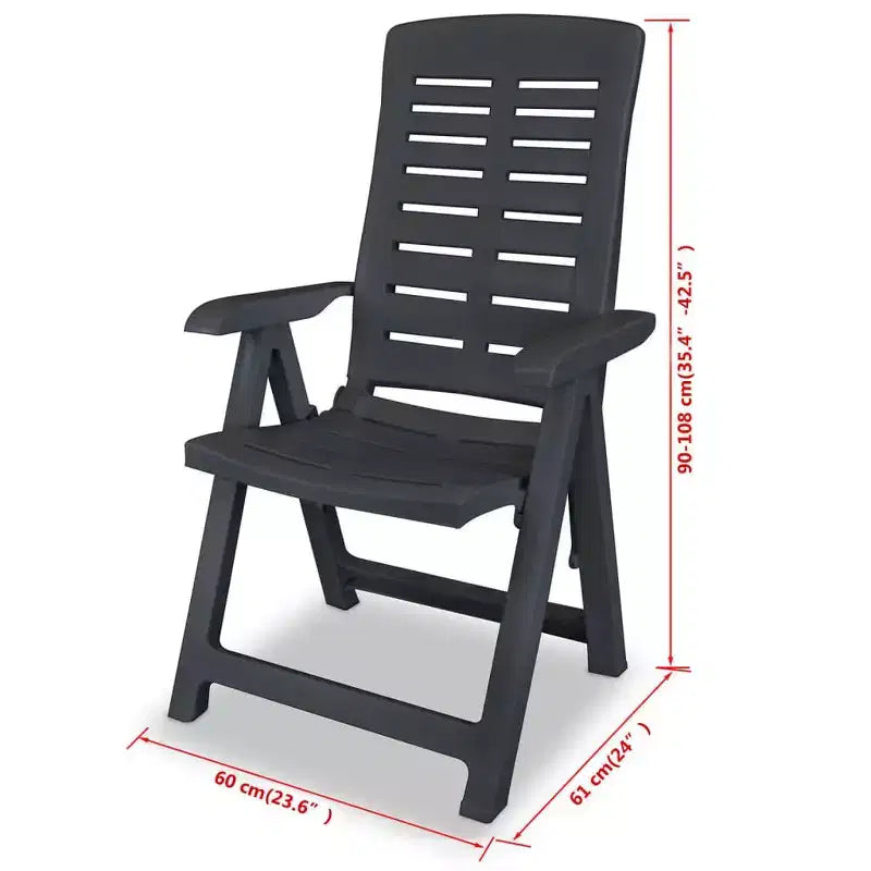 vidaXL Patio Bistro Set Outdoor Furniture Set Patio Table and Chairs Plastic - Anthracite
