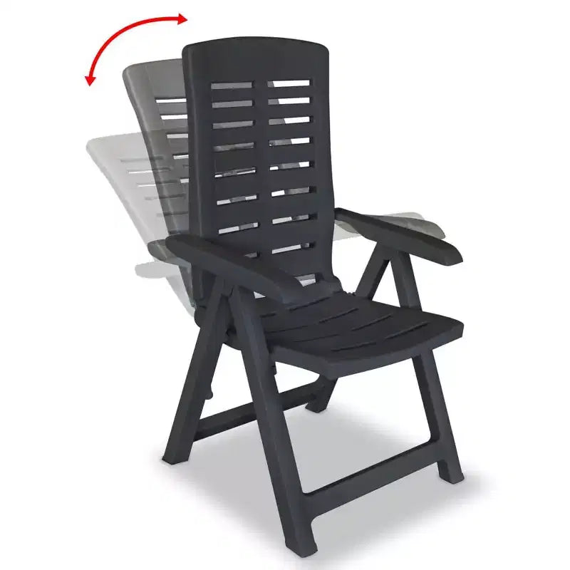 vidaXL Patio Bistro Set Outdoor Furniture Set Patio Table and Chairs Plastic - Anthracite