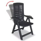 vidaXL Patio Bistro Set Outdoor Furniture Set Patio Table and Chairs Plastic - Anthracite