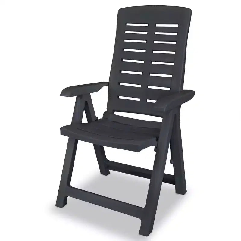 vidaXL Patio Bistro Set Outdoor Furniture Set Patio Table and Chairs Plastic - Anthracite
