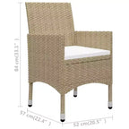 vidaXL Bistro Set Patio Table and Chair Set Poly Rattan and Tempered Glass