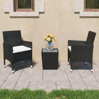 vidaXL Bistro Set Patio Table and Chair Set Poly Rattan and Tempered Glass