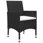 vidaXL Bistro Set Patio Table and Chair Set Poly Rattan and Tempered Glass
