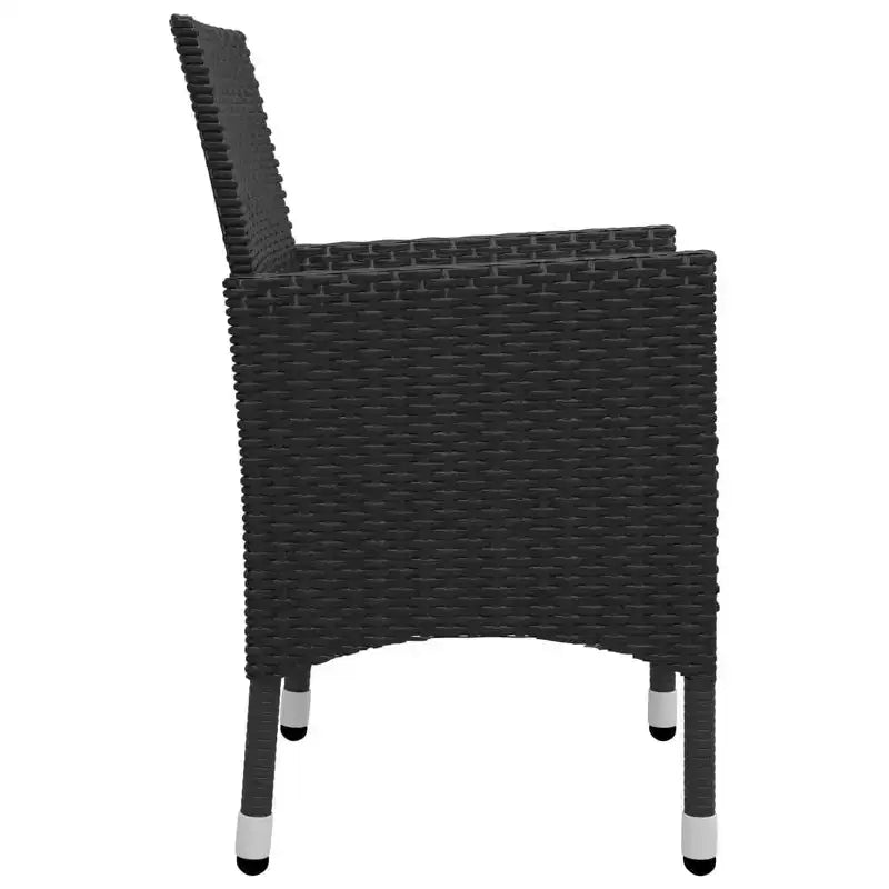 vidaXL Bistro Set Patio Table and Chair Set Poly Rattan and Tempered Glass