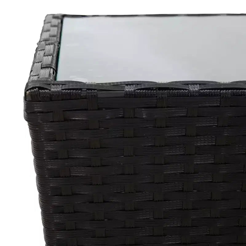 vidaXL Bistro Set Patio Table and Chair Set Poly Rattan and Tempered Glass