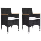 vidaXL Bistro Set Patio Table and Chair Set Poly Rattan and Tempered Glass