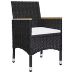 vidaXL Bistro Set Patio Table and Chair Set Poly Rattan and Tempered Glass