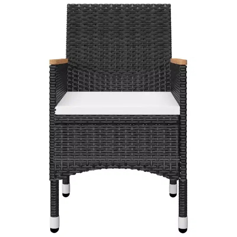 vidaXL Bistro Set Patio Table and Chair Set Poly Rattan and Tempered Glass