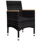 vidaXL Bistro Set Patio Table and Chair Set Poly Rattan and Tempered Glass