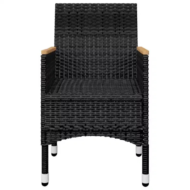 vidaXL Bistro Set Patio Table and Chair Set Poly Rattan and Tempered Glass