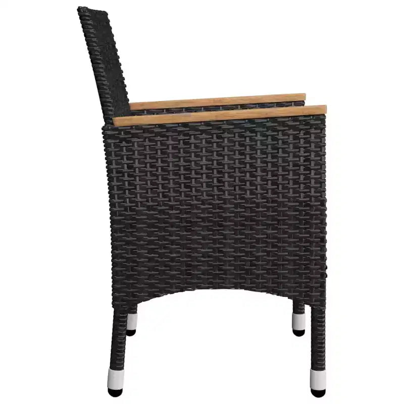 vidaXL Bistro Set Patio Table and Chair Set Poly Rattan and Tempered Glass