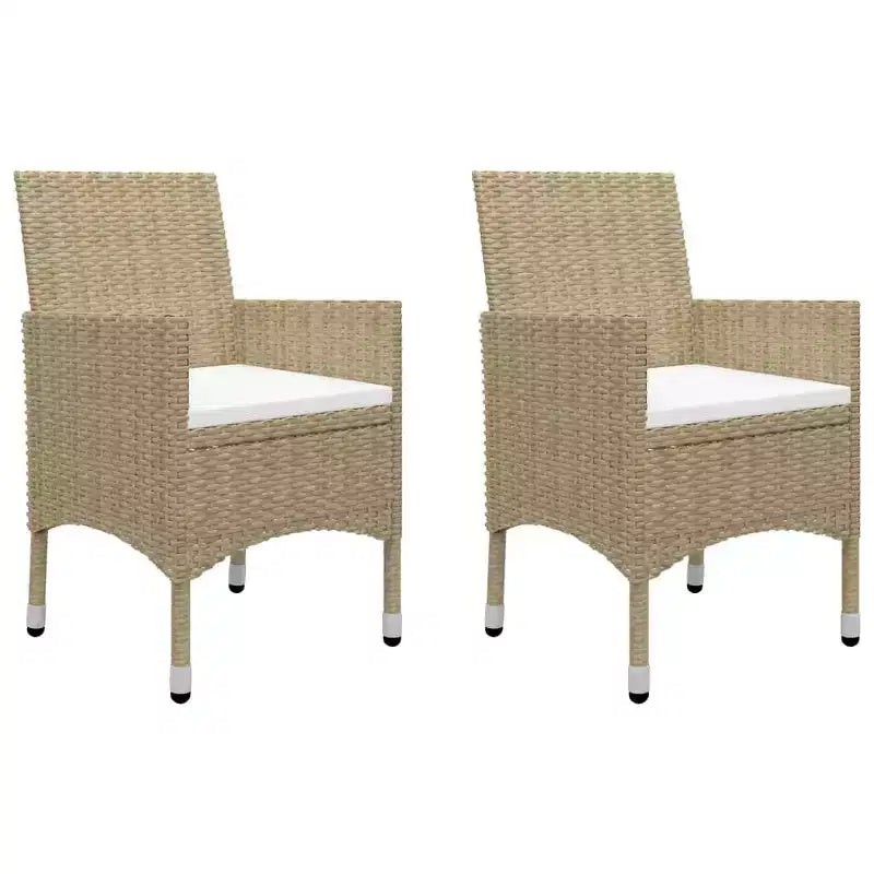 vidaXL Bistro Set Patio Table and Chair Set Poly Rattan and Tempered Glass
