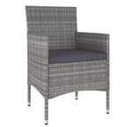 vidaXL Bistro Set Patio Table and Chair Set Poly Rattan and Tempered Glass