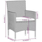 vidaXL Bistro Set Patio Table and Chair Set Poly Rattan and Tempered Glass