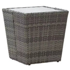vidaXL Bistro Set Patio Table and Chair Set Poly Rattan and Tempered Glass