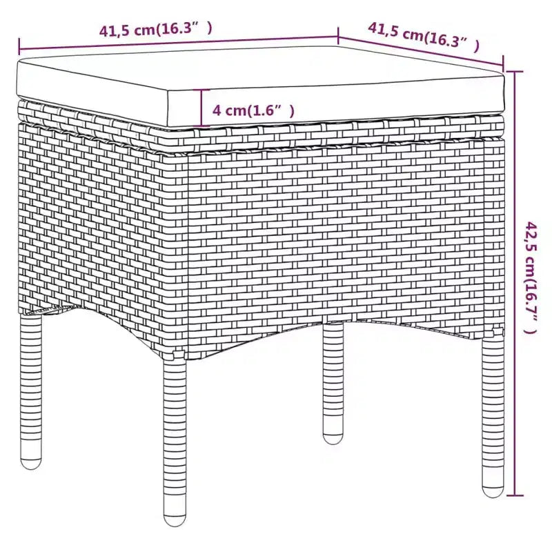 vidaXL Bistro Set Patio Table and Chair Set Poly Rattan and Tempered Glass
