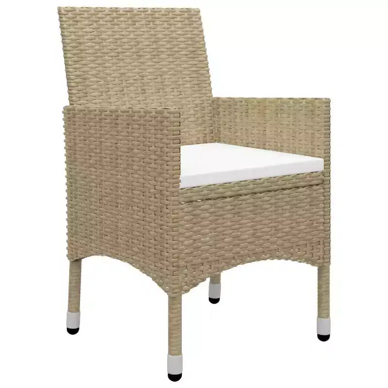 vidaXL Bistro Set Patio Table and Chair Set Poly Rattan and Tempered Glass