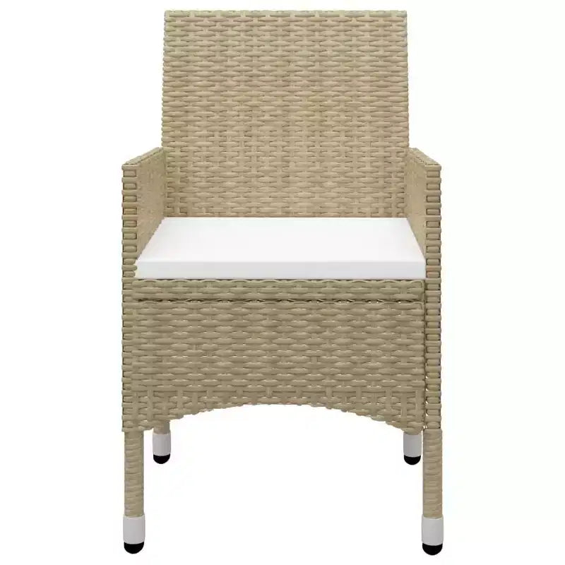 vidaXL Bistro Set Patio Table and Chair Set Poly Rattan and Tempered Glass