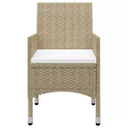 vidaXL Bistro Set Patio Table and Chair Set Poly Rattan and Tempered Glass